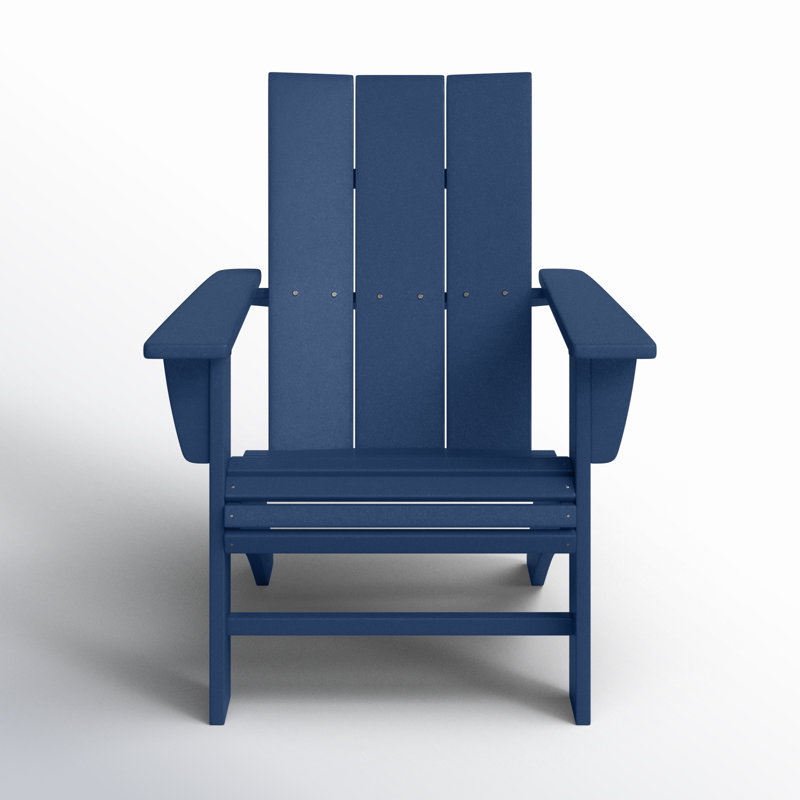 POLYWOOD Modern Curveback Adirondack Chair, Navy