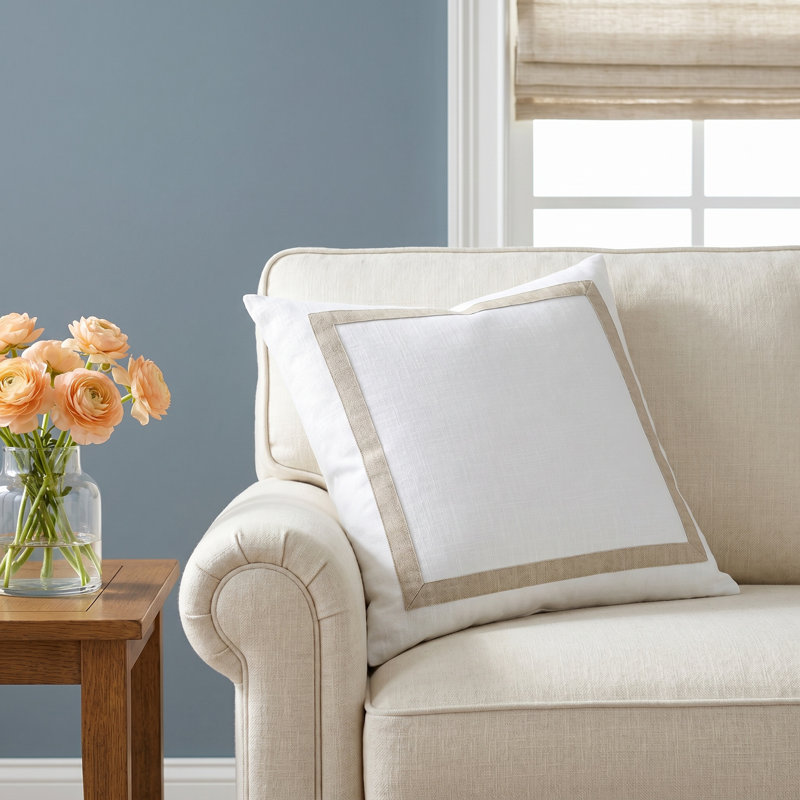 Vivant Cotton Reversible Throw Pillow, 22" x 22", Down