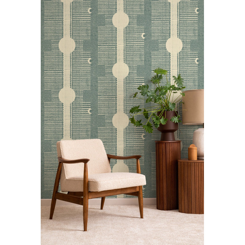 Inyanga Wallpaper, Non-Pasted, Faux Grasscloth, Blue Jade