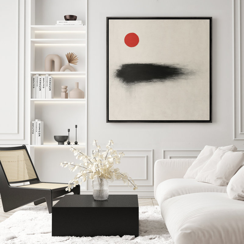 Art mural encadré abstrait rétro antique classique pour chambre à coucher, Noir, H 16 po x l 16 po