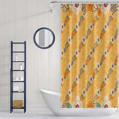 Rideau de douche simple à motif floral