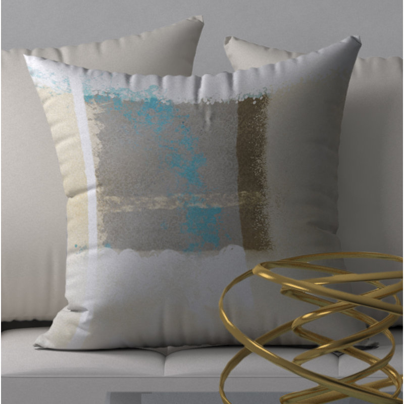 Abstract Throw Pillow, 18" H x 18" W