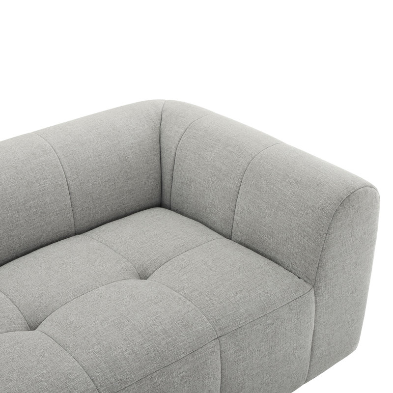 Liana Upholstered Fabric Loveseat, Pewter