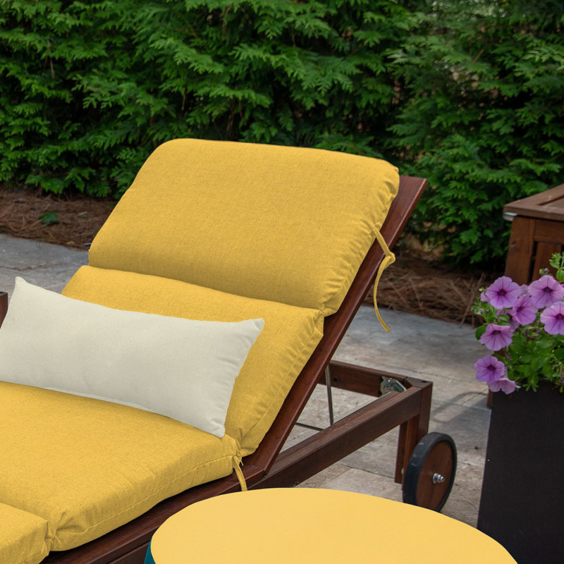 Coussin de chaise longue d'extérieur 1 pièce Murphie Marlowe Sunbrella®, Tissage uni Sunbrella® palette jonquille