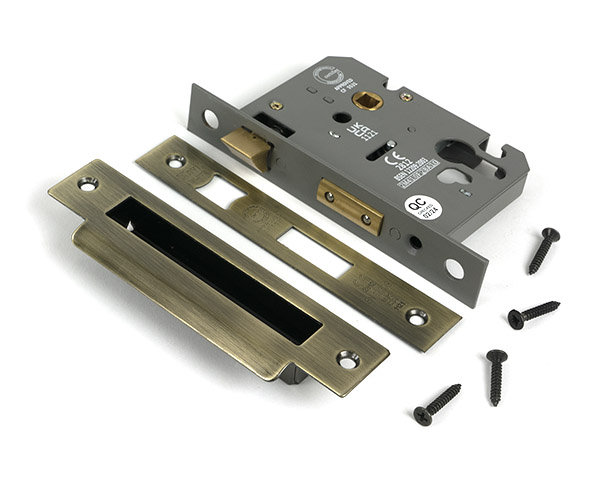 Euro Profile Sash Lock, Aged Brass