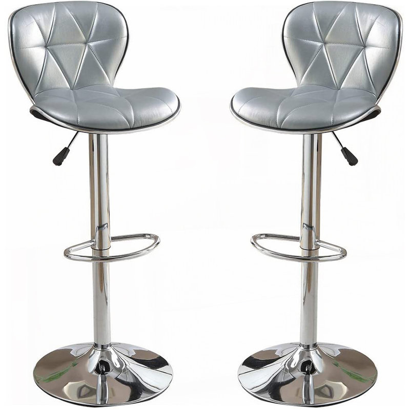Stool Counter Height Chairs Set, Silver