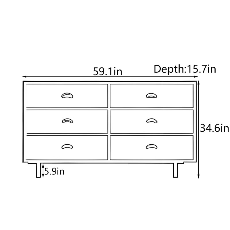 Bromley, 34.6" H x 47.2" W x 15.7" D