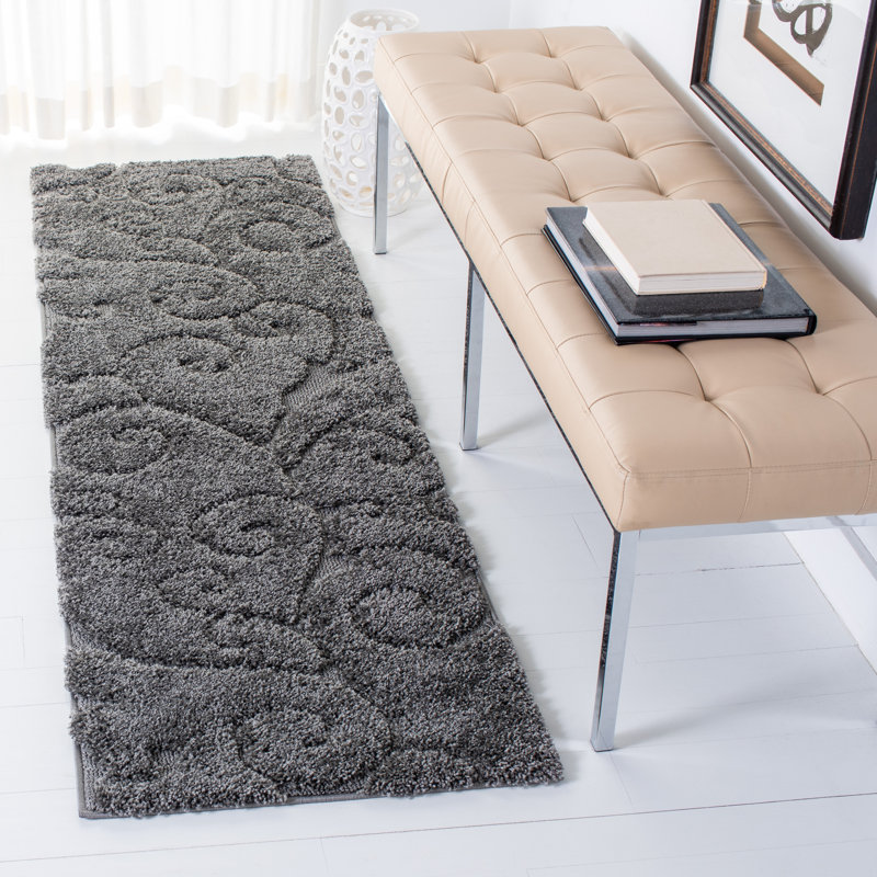 Tapis gris Chaffin, Tapis de couloir 2 pi 3 po x 7 pi, Gris foncé