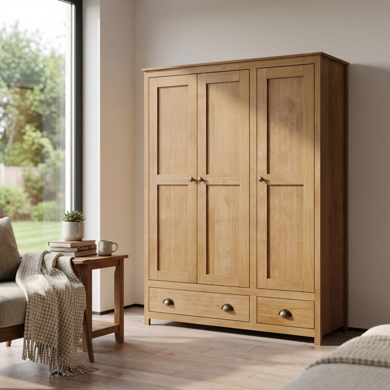 Armoire en bois massif Topazio 53,3 "3D2S, Naturel