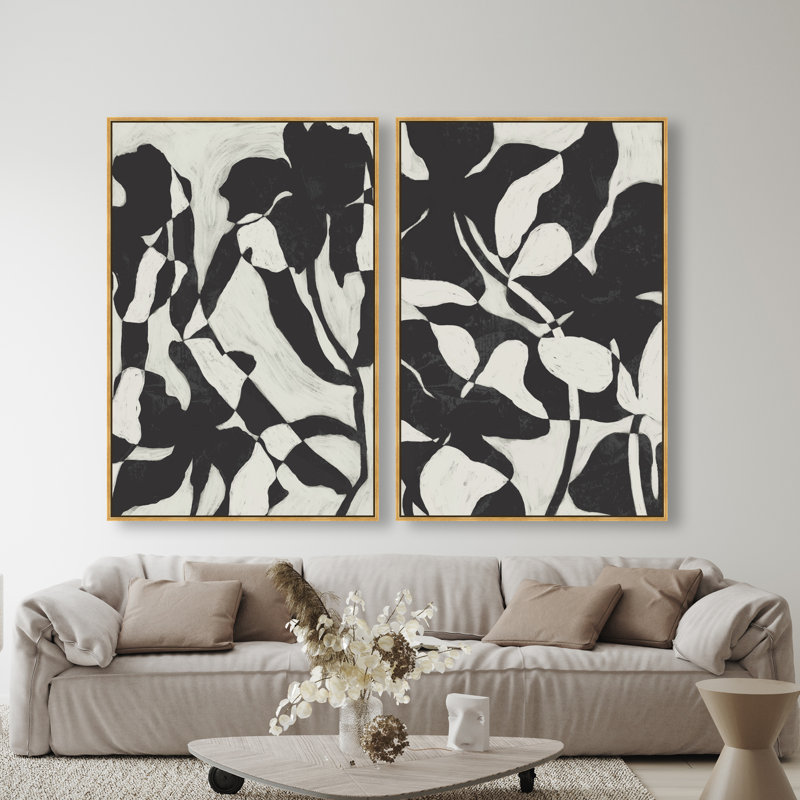 Contrast Nature Set Set by Oliver Gal, 32"H x 22"W, Gold Floater Frame