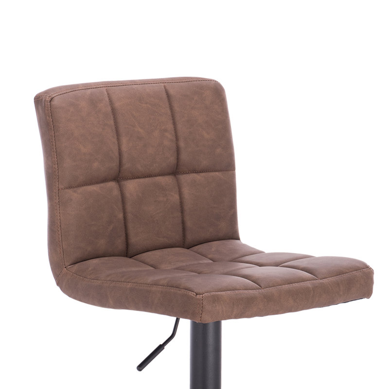 Deristin Swivel Upholstered Adjustable Height Counter Stool with Metal Frame, Dark Brown