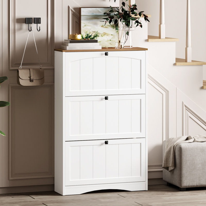 Armoire à chaussures pour le vestibule avec 2 tiroirs rabattables