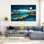 Moonlit Blue Forest - 3 pièces sur toile tendue-103178898
