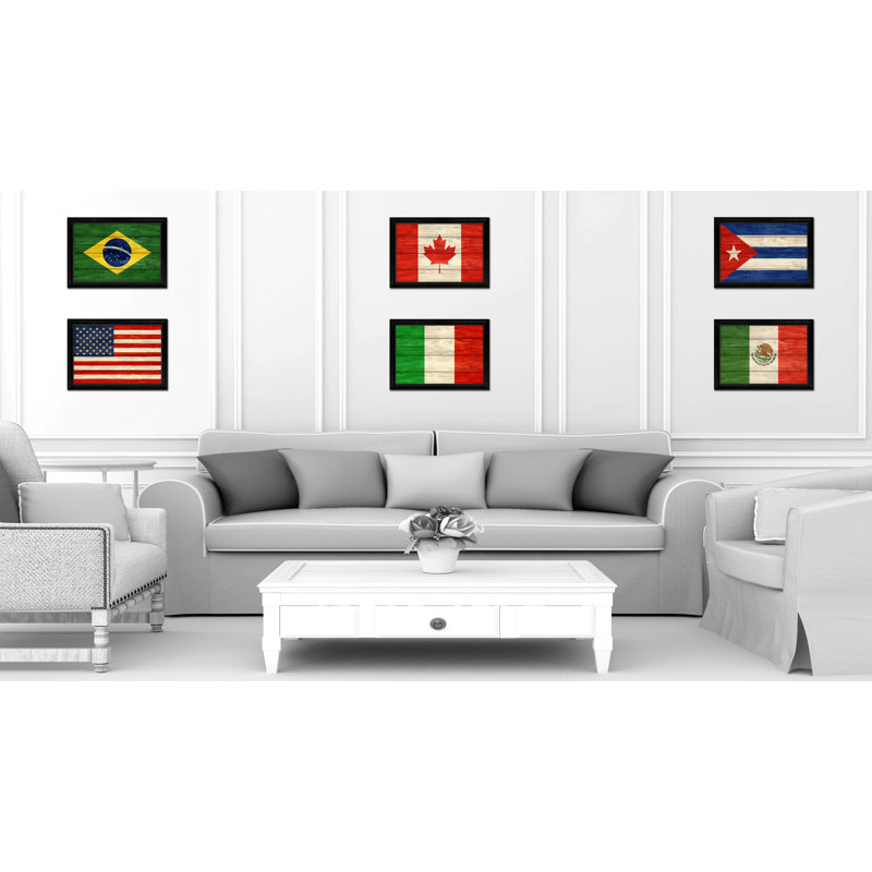 « italy country flag », impression sur toile encadrée, H 21 po x l 30 po x P 1 po, Encadrement noir