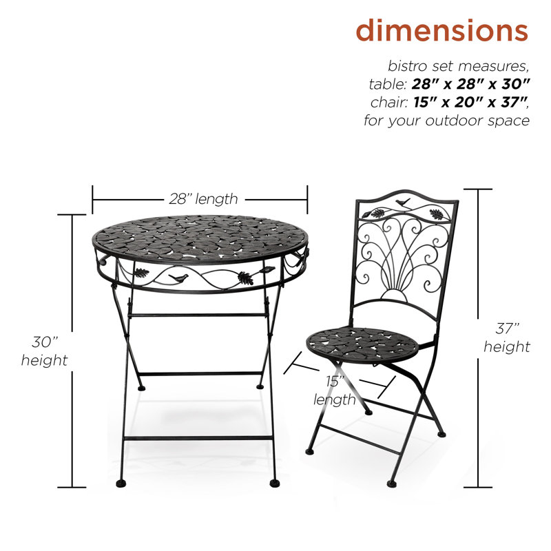 Watkinsville 2 - Person Metal Patio Dining Set with Round Table