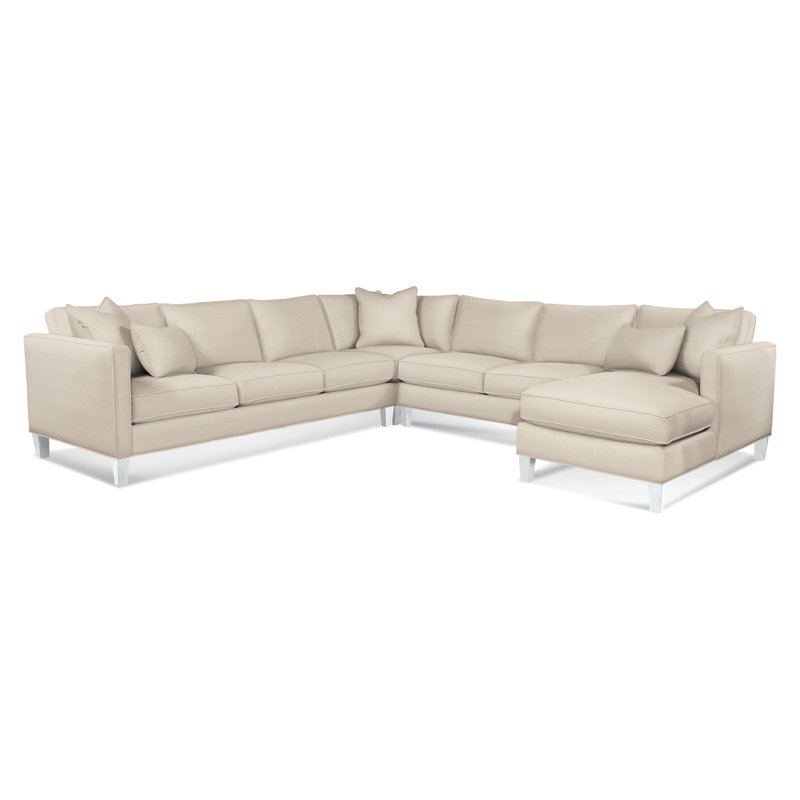 Sectional, Brown Geometric, 0456-33, Right Hand Facing, Frost White