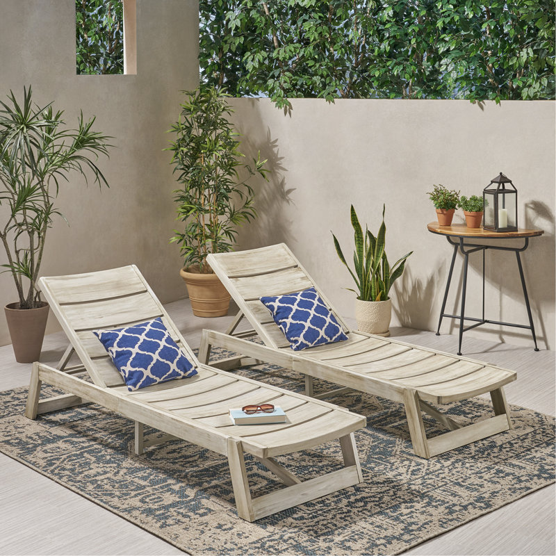 Chaise longue Maki (ensemble de 2), Gris