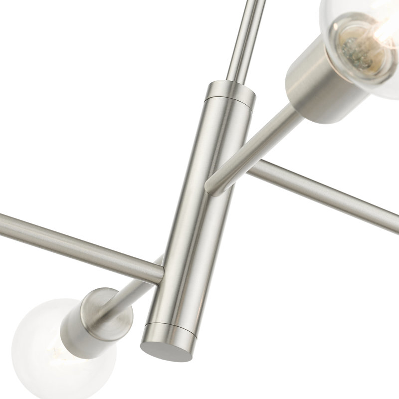 Lustre tambour moderne à 4 lumières Jeffries, Nickel brossé