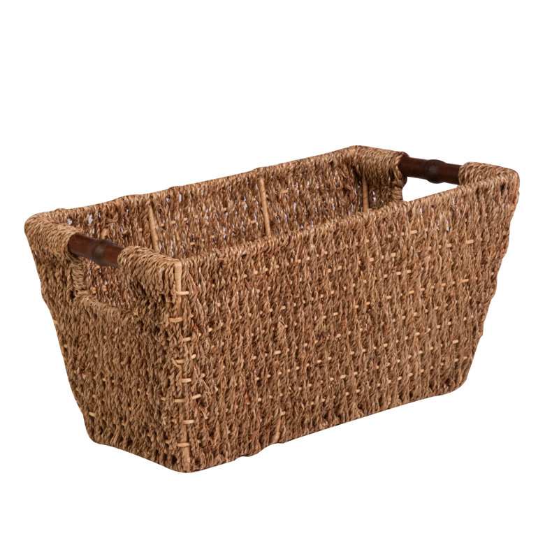 Winston Porter Seagrass Basket, Medium (8" H x 17" W x 9" D)