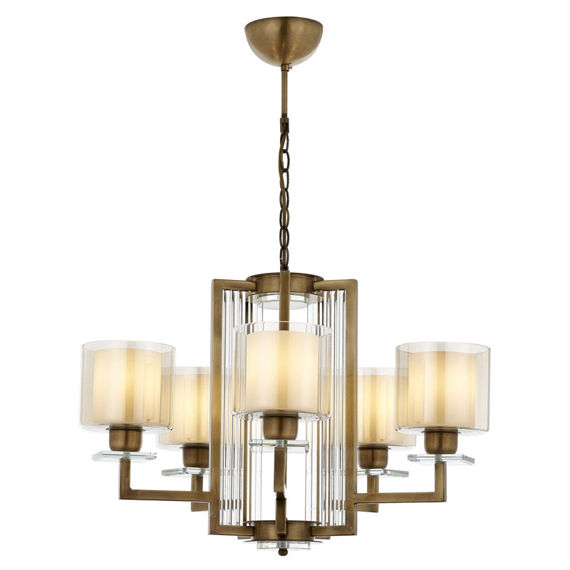 Demps 5 - Light Shaded LED Chandelier, Black