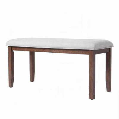 Anakin Linen Upholstered Bench with Rubberwood Legs