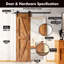 Porte en bois de pin massif 5-en-1 de conception 80 po avec quincaillerie d'installation rustique noire 5 en 1-89213768-89213779