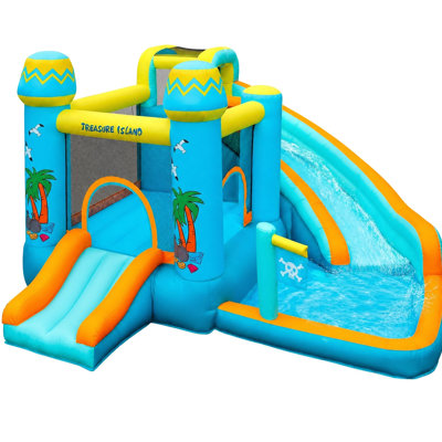 Jeu gonflable 11 'x 11' avec deux glissades d'eau, une piscine et un souffleur d'air de 450 W pour les enfants