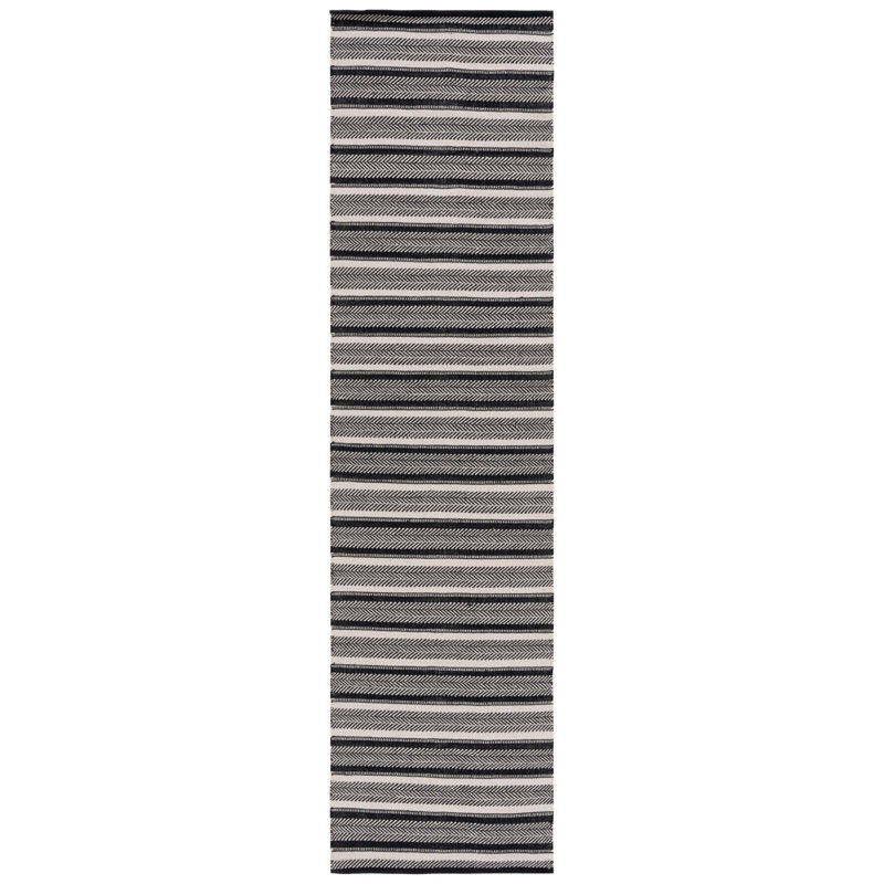 Annia Flat Weave Cotton Striped Rug, Runner 2'3" x 9'