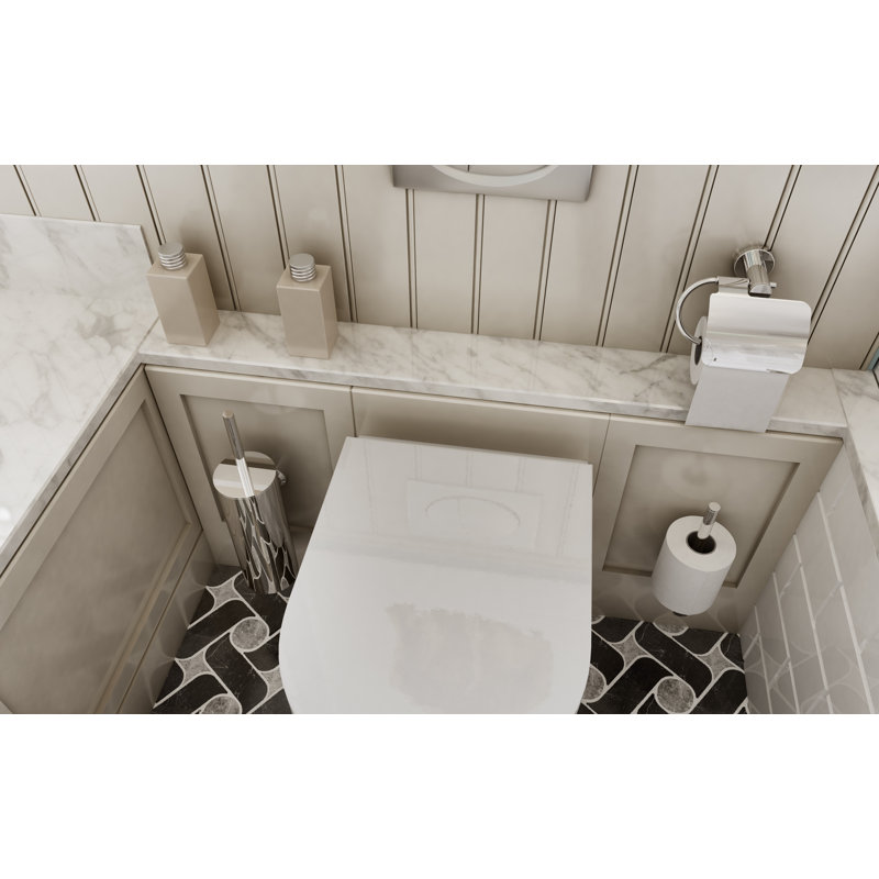 4600 Series Wall Mount Toilet Paper Holder with Flap, Brushed Stainless Steel