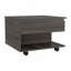 Table basse à plateau relevable, roulettes, une tablette - espresso