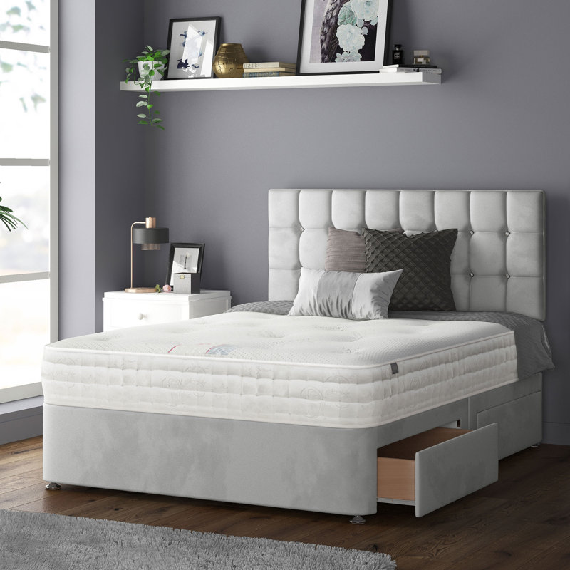 Rochester Upholstered Headboard, Silver, Kingsize (5')
