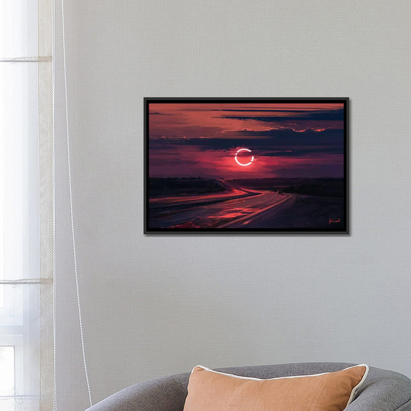 «Solar Eclipse», reproduction d'impression sur toile tendue, H 18 po x l 26 po x P 1,5 po, Toile avec cadre noir