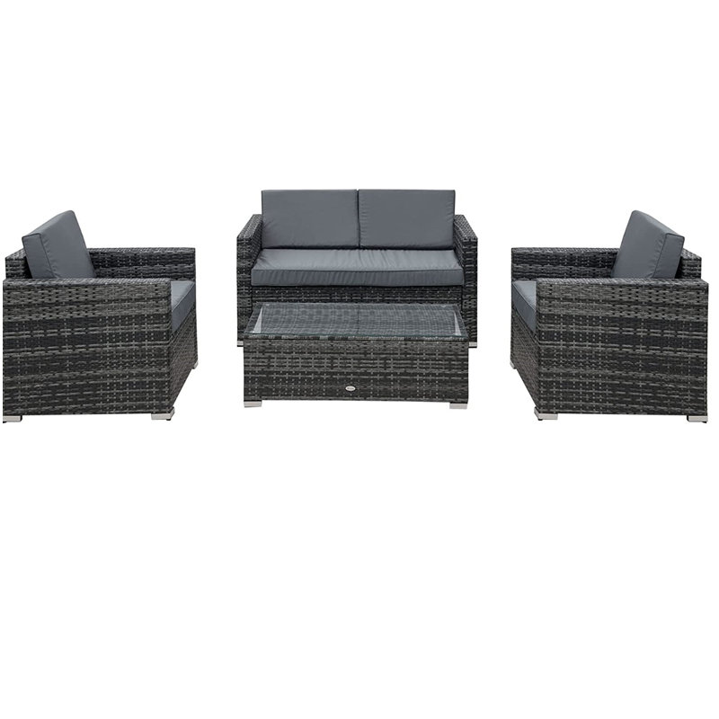 Gennett 4 Seater Rattan Sofa Set