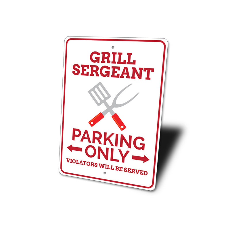 Enseigne de barbecue «Sergeant», H 12 po x l 18 po x P 0,06 po