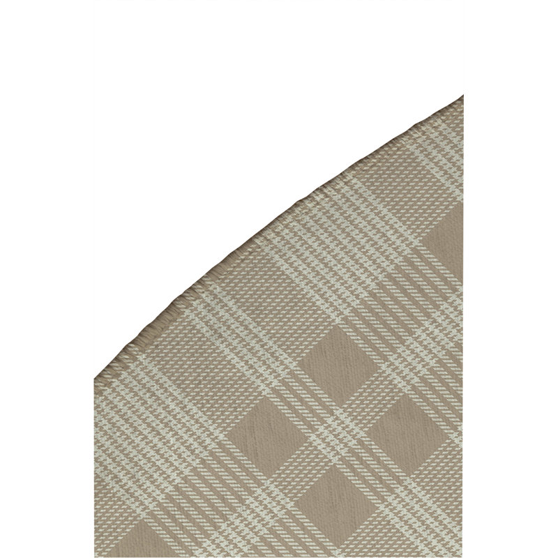 Lily Tartan Non-Slip Outdoor Rug, Round 5'