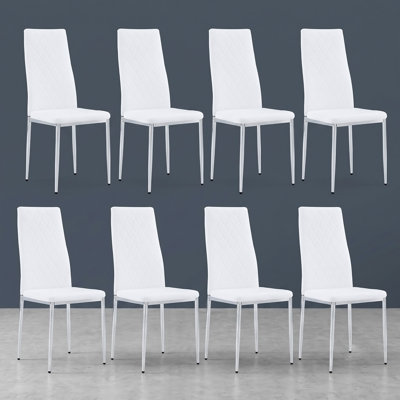 Ensemble de 8 chaises de salle à manger en similicuir commercial