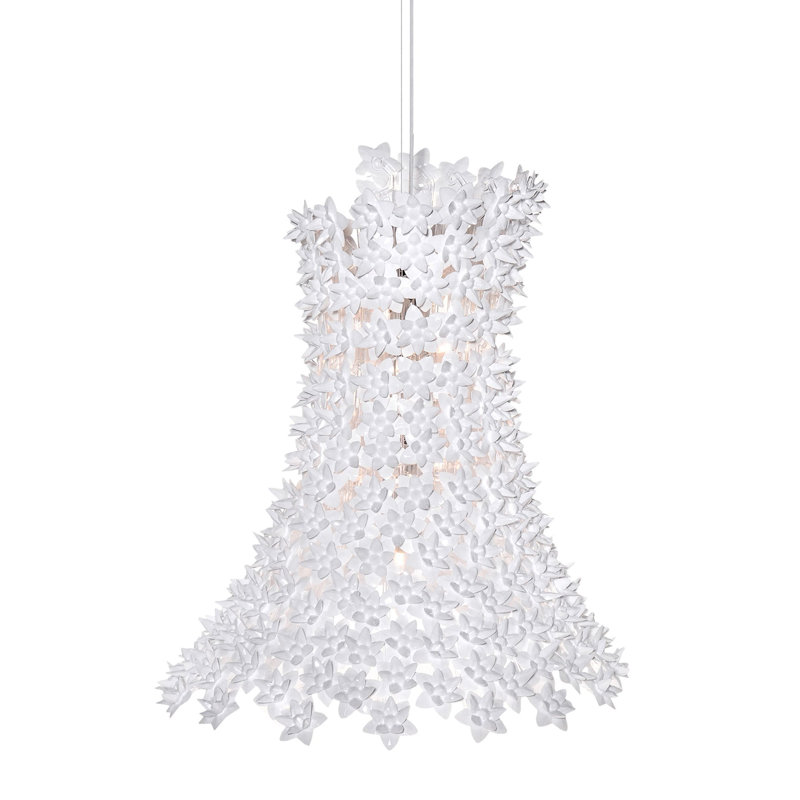 Bloom 9 - Light LED Chandelier, Matte White, White