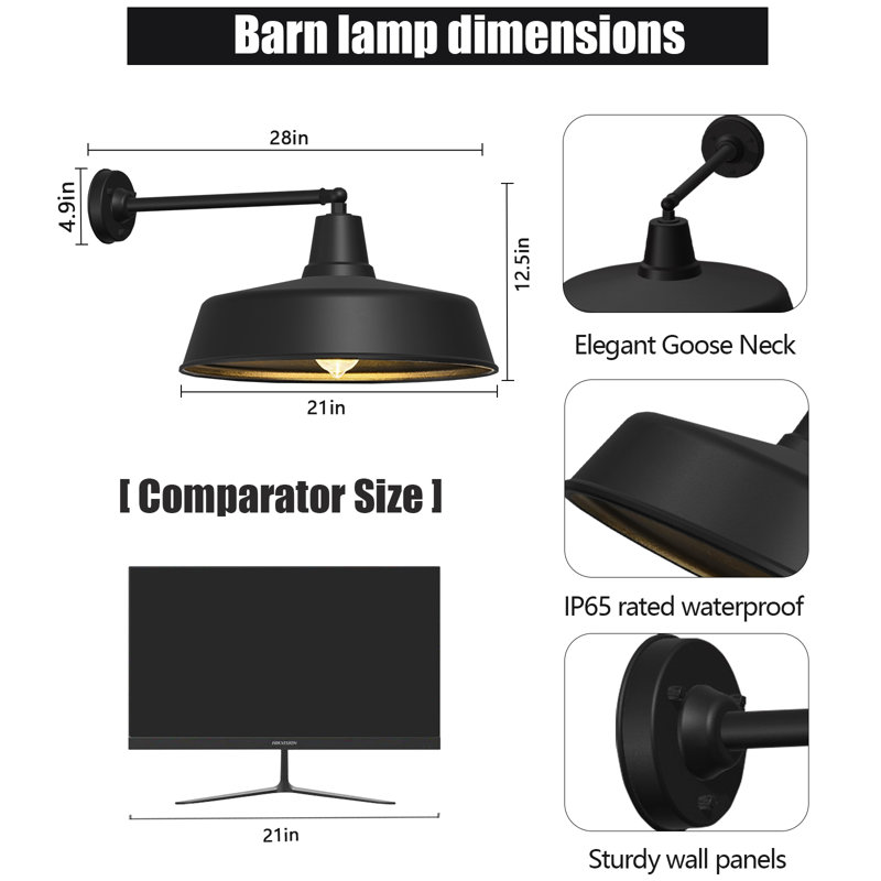 Barn Light, 12.5" H x 21" W x 28" D