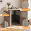 Meuble de 32,84 po H pour petits, moyens et grands chiens (brun clair / gris)-630461032
