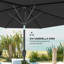 Parasol d'extérieur à 6 nervures pour terrasse, noir-1339959943