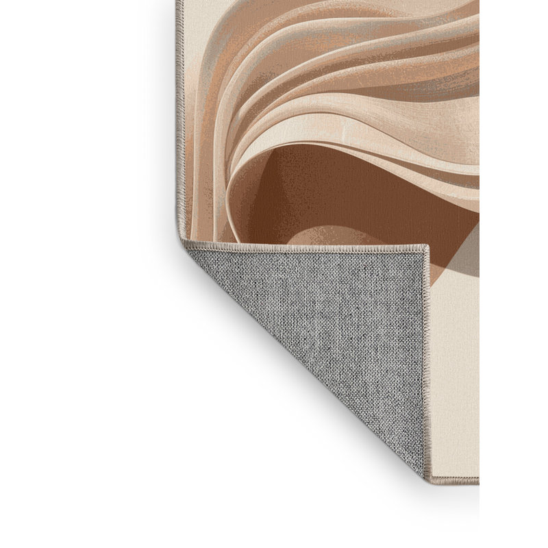 Tapis beige lavable à la machine moderne de couleur unie Brooksville, 8 x 10