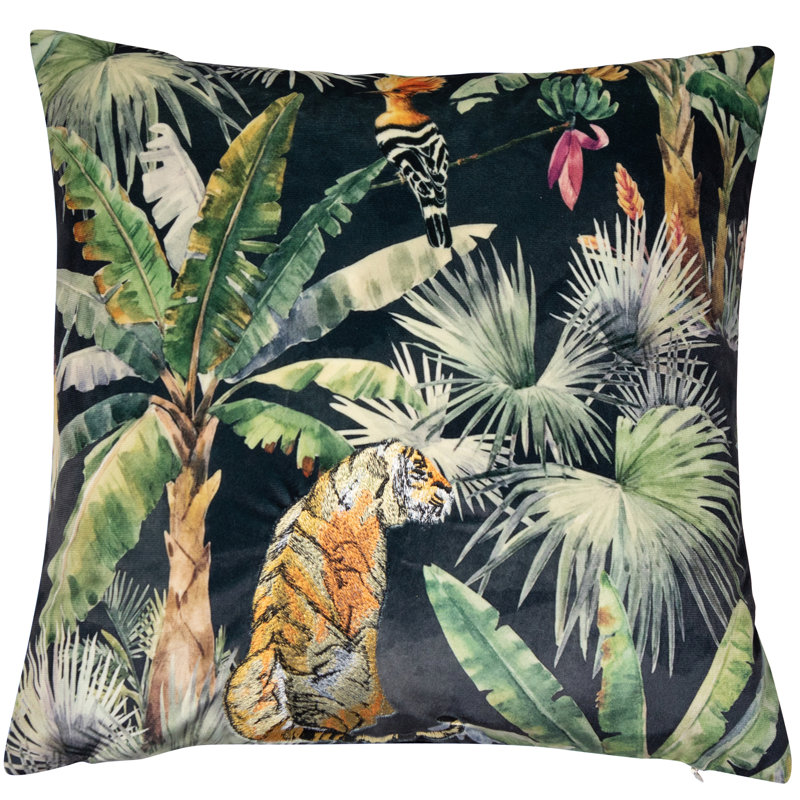 Alfredas Abstract Green Sqaure Cushion
