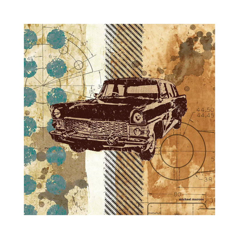 Retro Ride II 1 Piece Wrapped Canvas Wall Art, 66.04 cm H x 66.04 cm W x 3.175 cm D