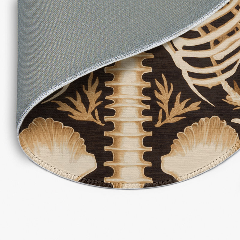 Tapis intérieur et extérieur noir Nature, Rond 5 pi