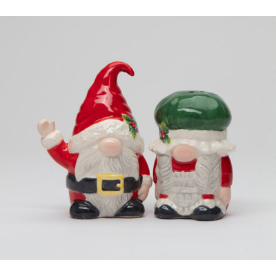 Gnome Santa And Mrs. Claus Salt And Pepper Shaker Set