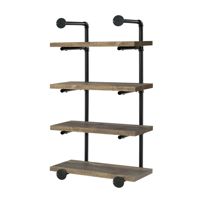 Jaishaun 4 Piece Tiered Shelf, Brown/Black