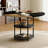 Fan-Shaped Design Circular Dining Table With Double-Layer Storage