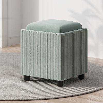 Leticha Velvet 15'' Square Upholstered Ottoman with Storage