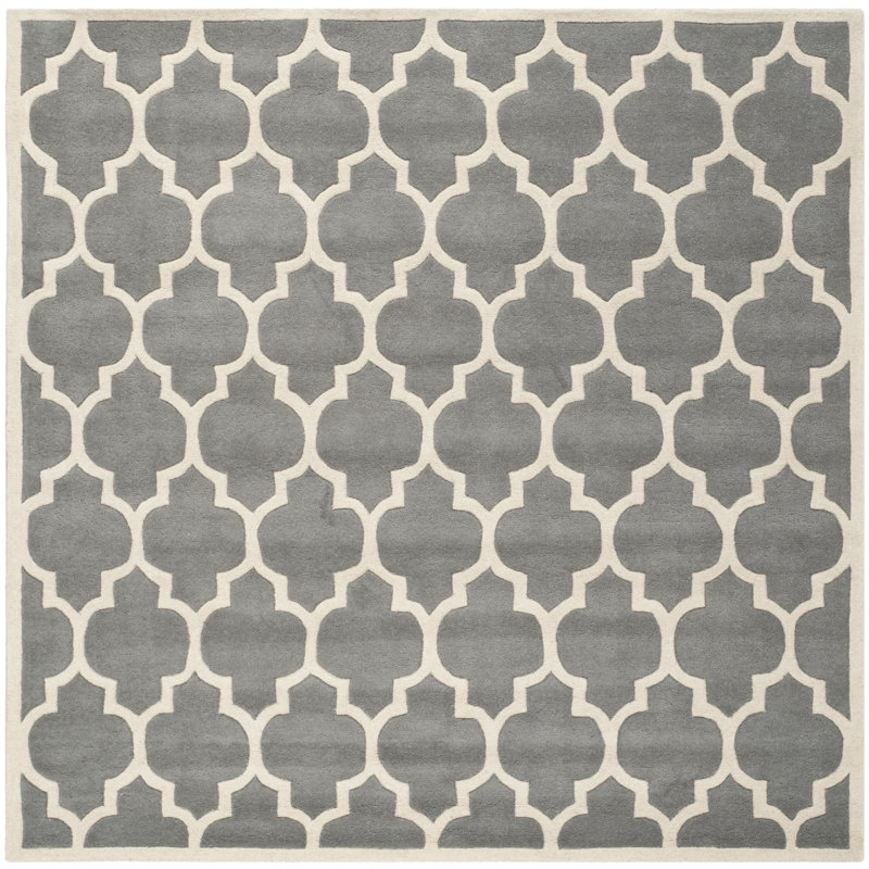 Carolene Hand Tufted Wool Geometric Rug, Square 8'9"