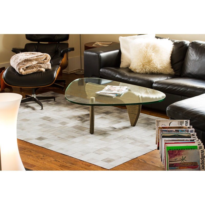 Tapis gris imitation peau de mouton Aayush